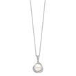Sterling Silver Rhodium-plated 10-12mm FWC Pearl CZ Necklace/Earring Set