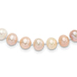 Sterling Silver Rhodium-plated 8-9mm Multi-color Near-Round Freshwater Cultured Pearl 18 inch Necklace