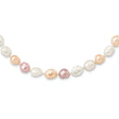 9-11mm White, Pink and Purple Baroque Freshwater Cultured Pearl Endless 64 inch Necklace - Birthstone Company