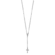 Sterling Silver Rhodium Plated Polished Beaded Rosary
