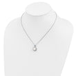 Sterling Silver Rhodium-plated 8-9mm FWC Pearl CZ Earring/Necklace Set