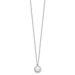 Sterling Silver Rhodium-plated 8-9mm FWC Pearl CZ Earring/Necklace Set