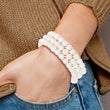 White Freshwater Pearl Multi-Row Stretch Bracelet