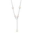 Elegant Sterling Silver Freshwater Pearl Toggle Necklace