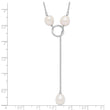 Elegant Sterling Silver Freshwater Pearl Toggle Necklace