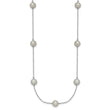 Sterling Silver RH 7-8mm Grey FWC Pearl 9 Station Necklace 18 in - Birthstone Company