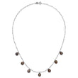 Sterling Silver RH 7-8mm Black Teardrop FWC Pearl Dangle Necklace 17.5 in - Birthstone Company