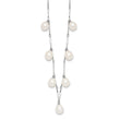 Sterling Silver RH-plated 7x8mm White Teardrop FWC Pearl Necklace