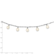 Sterling Silver RH-plated 7x8mm White Teardrop FWC Pearl Necklace