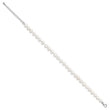 Sterling Silver Rh-plated 7-8mm FWC Pearl CZ w/2in Ext Anklet