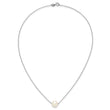 Sterling Silver Rhodium-plated 10-11mm White Near Round FWC Pearl Necklace 17 in - Birthstone Company