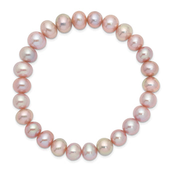 8-9mm Pink Near-round Freshwater Cultured Pearl Stretch Bracelet - Birthstone Company