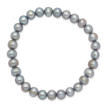 6-7mm Grey Freshwater Cultured Pearl Stretch Bracelet - Birthstone Company