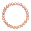 6-7mm Pink Freshwater Cultured Pearl Stretch Bracelet - Birthstone Company