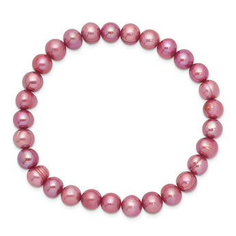 6-7mm Rose Freshwater Cultured Pearl Stretch Bracelet - Birthstone Company
