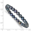 6-7mm Black Freshwater Cultured Pearl Stretch Bracelet - Birthstone Company