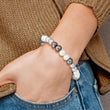 6-7mm Black/Grey/White Freshwater Cultured Pearl Stretch Bracelet - Birthstone Company