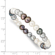 6-7mm Black/Grey/White Freshwater Cultured Pearl Stretch Bracelet - Birthstone Company