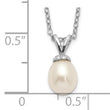 Sterling Silver Madi K Rhodium-plated Polished White Rice 6-7mm Freshwater Cultured Pearl Children's Necklace