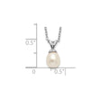 Sterling Silver Madi K Rhodium-plated Polished White Rice 6-7mm Freshwater Cultured Pearl Children's Necklace 14 in - Birthstone Company