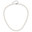 Sterling Silver Madi K Rhodium-plated 5-6mm White Semi-Round Freshwater Cultured Pearl 14 inch with 2 inch Extension Children's Necklace - Birthstone Company