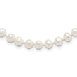 Sterling Silver Madi K Rhodium-plated 5-6mm White Semi-Round Freshwater Cultured Pearl 14 inch with 2 inch Extension Children's Necklace - Birthstone Company