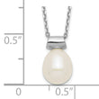 Sterling Silver Rhod-plat 7-7.5mm Rice FWC Pearl 1.5in ext Necklace