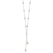 Sterling Silver RH-plated Pink FWC Pearl 9 Station w/2in ext Necklace