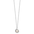 Sterling Silver Rhod-plat 9-10mm White FWC Pearl Necklace
