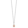 Sterling Silver Rhod-plat 7-8mm Pink FWC Pearl CZ Necklace