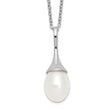 Sterling Silver Rhod-plat 8-9mm White FWC Pearl Necklace