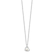 Sterling Silver Rhodium-plated Heart with 4-5mm White Button Freshwater Cultured Pearl 17 inch Necklace