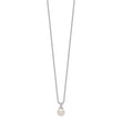 Sterling Silver Rhod-plat 7-7.5mm White Round FWC Pearl Necklace