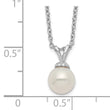 Sterling Silver Rhod-plat 7-7.5mm White Round FWC Pearl Necklace