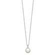 Sterling Silver Rhodium-plated 7-8mm White Button FWC Pearl CZ Necklace