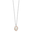 Sterling Silver Rhd-pt Rose-tone 18k Flash-pl 9-10mm FWC Pearl CZ Necklace