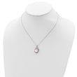 Sterling Silver Rhd-pt Rose-tone 18k Flash-pl 9-10mm FWC Pearl CZ Necklace