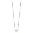 Sterling Silver Rhodium-plated 9-10mm White Near Round FWC Pearl Necklace