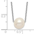 Sterling Silver Rhodium-plated 9-10mm White Near Round FWC Pearl Necklace