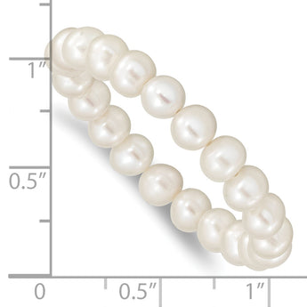 Madi K 5-6mm Freshwater Cultured Pearl Children's Stretch Bracelet - Birthstone Company
