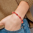 Coral and Jade Beaded Bracelet in Gold-Plated Sterling Silver, 6mm