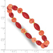 Coral and Jade Beaded Bracelet in Gold-Plated Sterling Silver, 6mm