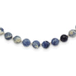 Blue Sodalite Beaded Chain in Sterling Silver, 6.25mm, 19 Inch with 2 Inch Extender