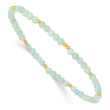 Blue Quartz Round Beaded Bracelet in Gold-Plated Sterling Silver