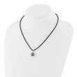 Sterling Silver Rhodium-Rhodium-Plated 9-10mm Black Teardrop Tahitian Saltwater Cultured Pearl 18 inch Black Silicone Necklace - Birthstone Company