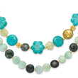 Green Amazonite Necklace in Gold-Plated Sterling Silver, 40 in - Birthstone Company