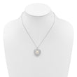 Sterling Silver Rhodium-plated 8-9mm Rice White Freshwater Cultured Pearl and CZ Open Heart 17 inch Necklace - Birthstone Company