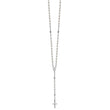 Sterling Silver Rhodium-plated Plastic Imitation Pearl 19.75 inch with 1 inch extender Rosary Necklace - Birthstone Company