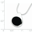 Round Black Onyx Necklace in Sterling Silver, 16 Inch
