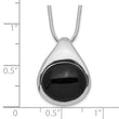 Round Black Onyx Necklace in Sterling Silver, 16 Inch
